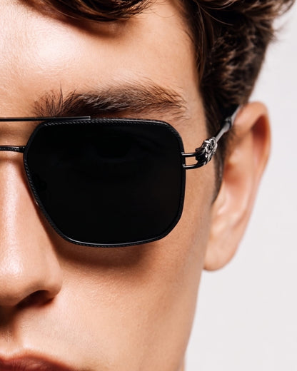 THE MEN THING Sunglasses 2164 HERITAGE - Square Aviator  Style - HD Polarised Sunglasses for Men - UV400 Protection, Stainless Steel Frame