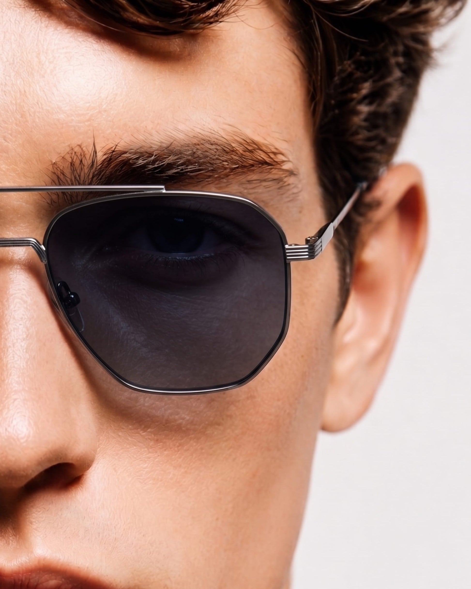 THE MEN THING Sunglasses 2165 - RAVEN VISION - HD Polarised Sunglasses for Men - UV400 Protection, Stainless Steel Frame - Black Grey