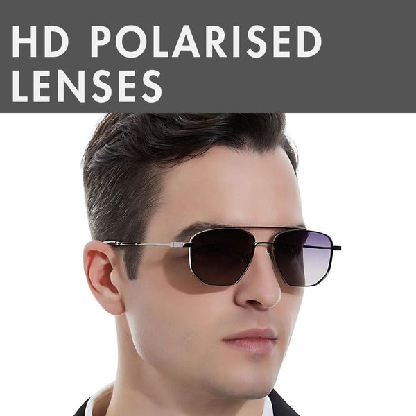 2165 - RAVEN VISION - HD Polarised Sunglasses for Men - UV400 Protection, Stainless Steel Frame - Gradient  Blue Grey