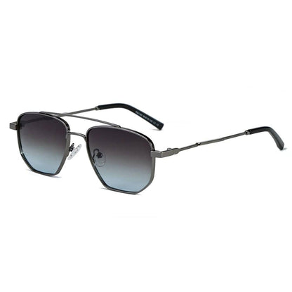 THE MEN THING Sunglasses 2165 - RAVEN VISION - HD Polarised Sunglasses for Men - UV400 Protection, Stainless Steel Frame - Gradient  Blue Grey