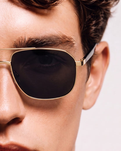 THE MEN THING Sunglasses 2174 ECLIPSE EDGE -   Square Aviator Style - HD Polarised Sunglasses for Men - UV400 Protection, Stainless Steel Frame