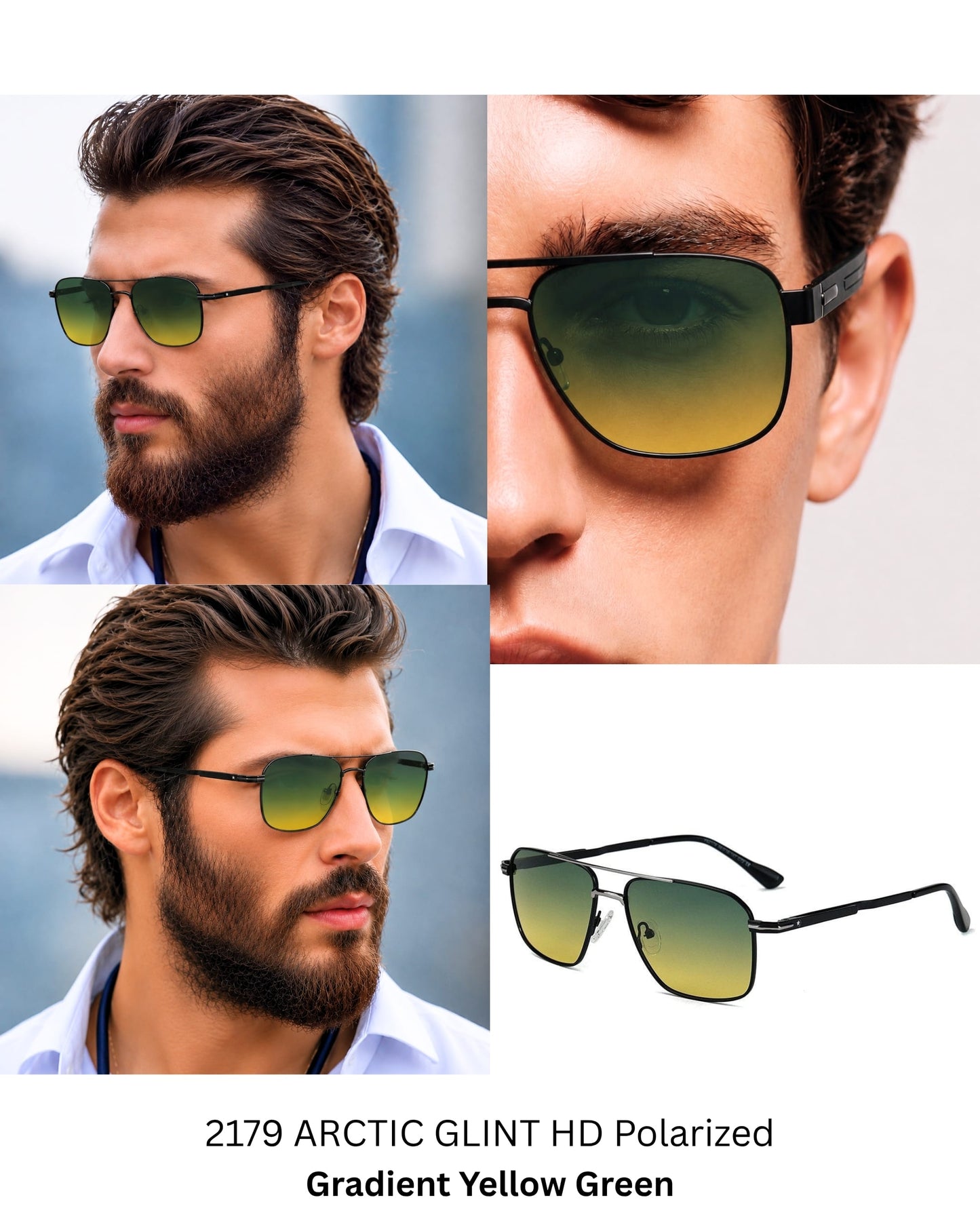 2179 ARCTIC GLINT HD Polarized Sunglasses for Men - UV400 Protection, Stainless Steel Frame - THE MEN THING