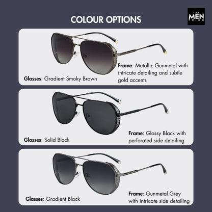 THE MEN THING Sunglasses 2181 PRESTIGE LUXE -  Aviator  Style - HD Polarised Sunglasses for Men - UV400 Protection, Stainless Steel Frame