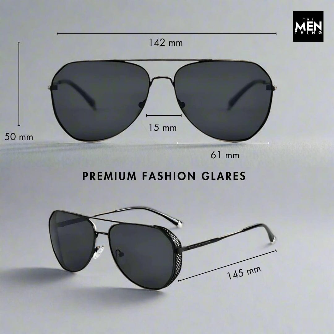 THE MEN THING Sunglasses 2181 PRESTIGE LUXE -  Aviator  Style - HD Polarised Sunglasses for Men - UV400 Protection, Stainless Steel Frame
