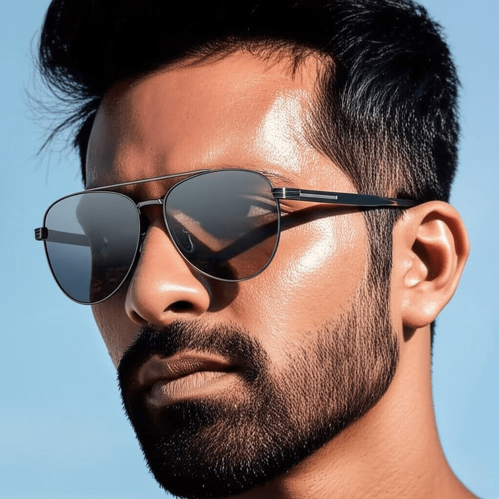 THE MEN THING Sunglasses 2195 KINETIC LUXE HD Polarized Sunglasses for Men - UV400 Protection, Stainless Steel Frame