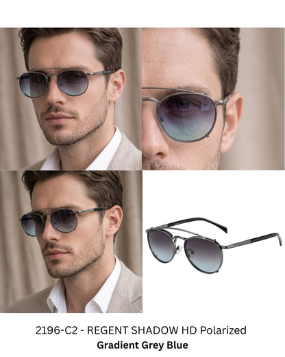 THE MEN THING Sunglasses 2196 REGENT SHADOW HD Polarized Sunglasses for Men - UV400 Protection, Stainless Steel Frame