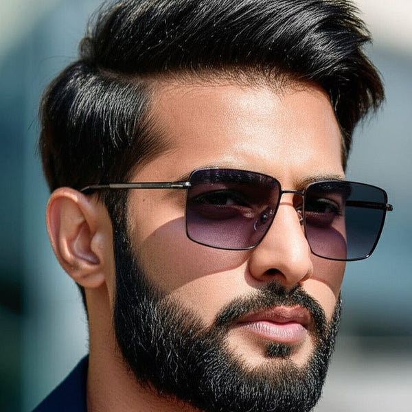 3295 - OBLIVION EDGE- HD Polarised Sunglasses for Men - UV400 Protection, Stainless Steel Frame - Gradient Grey