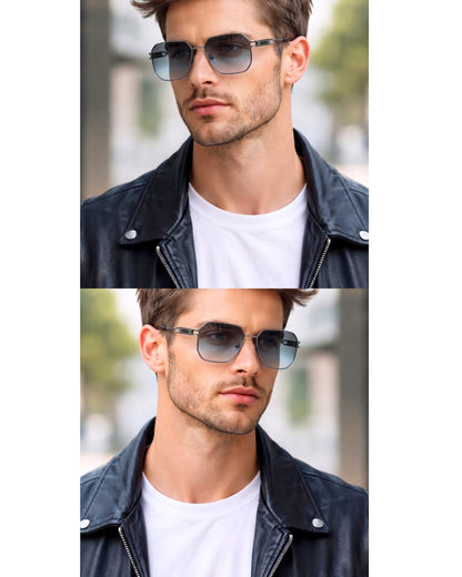 THE MEN THING Sunglasses 33155 - GRAPHITE LUXE - HD Polarised Sunglasses for Men - UV400 Protection, Stainless Steel Frame