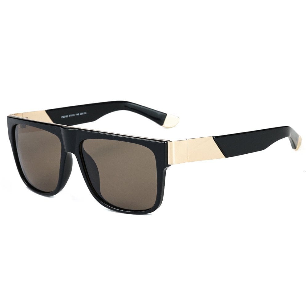 THE MEN THING Sunglasses Black Brownish 2192 GRAYSCALE BLAZE HD Polarized Sunglasses for Men - UV400 Protection, Stainless Steel Frame