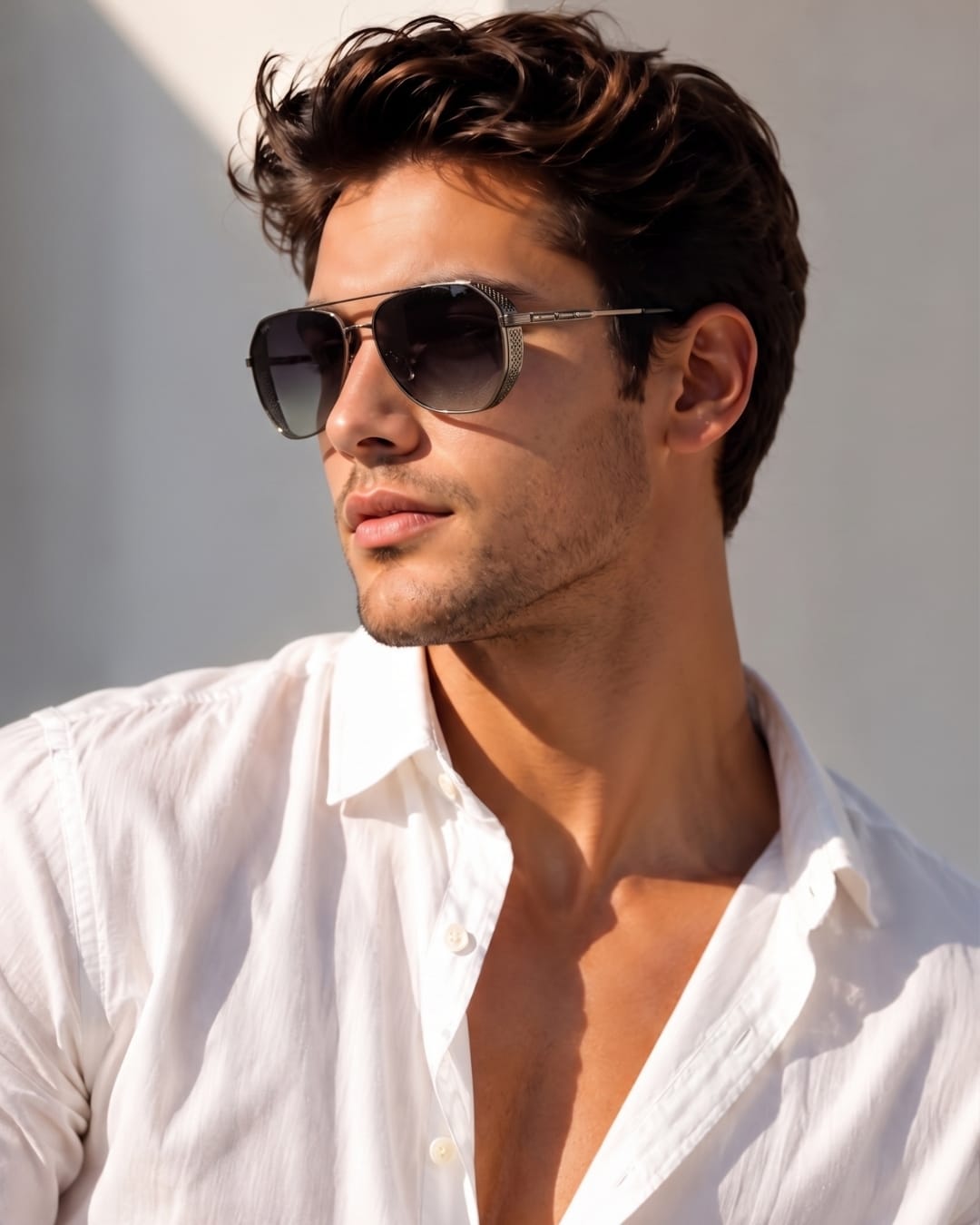 THE MEN THING Sunglasses Brownish 2181 PRESTIGE LUXE -  Aviator  Style - HD Polarised Sunglasses for Men - UV400 Protection, Stainless Steel Frame