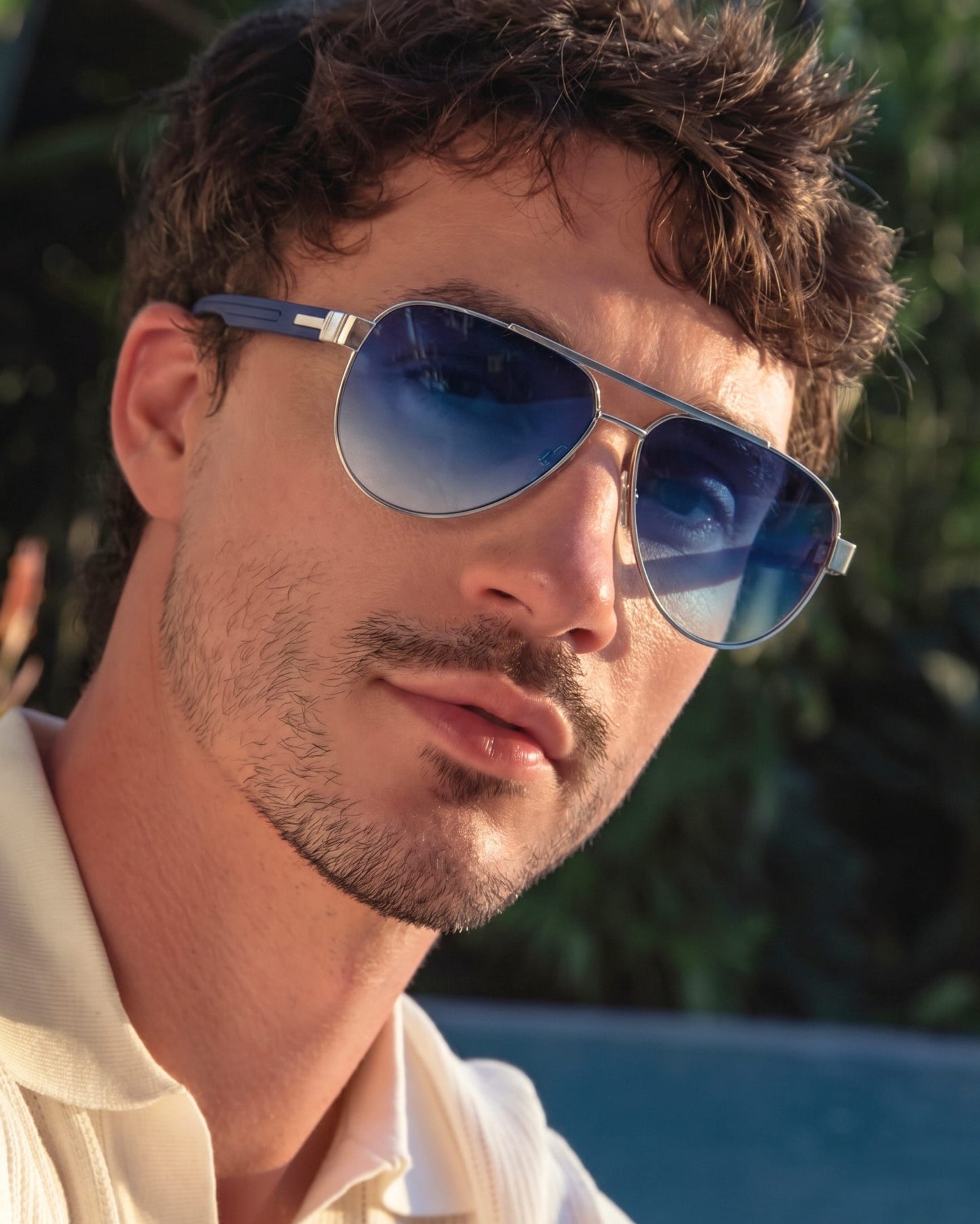 THE MEN THING Sunglasses Gradient Blue S15105 MIRAGE GLARE HD Polarized Sunglasses for Men - UV400 Protection, Stainless Steel Frame