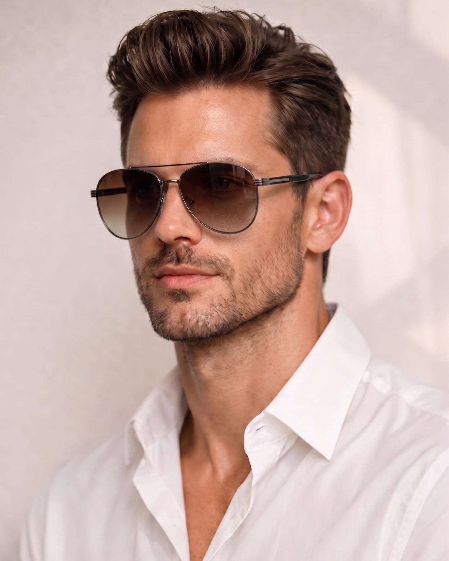THE MEN THING Sunglasses Gradient Brownish 2195 KINETIC LUXE HD Polarized Sunglasses for Men - UV400 Protection, Stainless Steel Frame