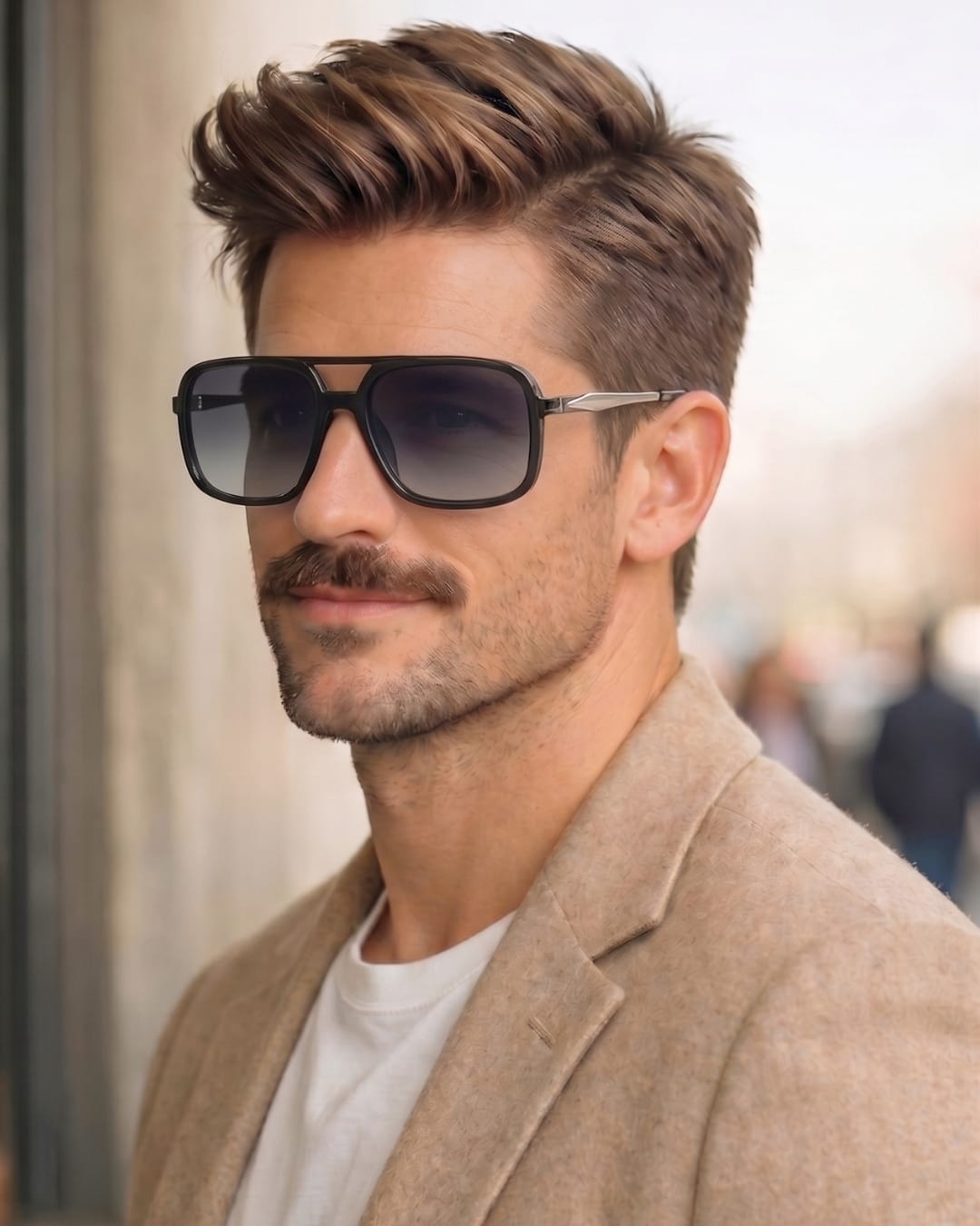 THE MEN THING Sunglasses Gradient Dark Grey 2169 URBAN ECLIPSE -  Oversized Square - HD Polarised Sunglasses for Men - UV400 Protection, Stainless Steel Frame