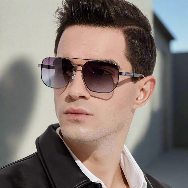 2125 - PRISM NOIR - HD Polarised Sunglasses for Men - UV400 Protection, Stainless Steel Frame - Gradient Grey