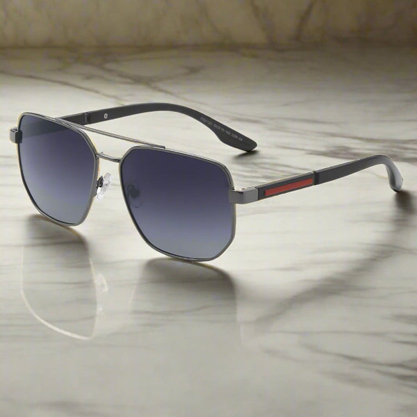 2125 - PRISM NOIR - HD Polarised Sunglasses for Men - UV400 Protection, Stainless Steel Frame - Gradient Grey