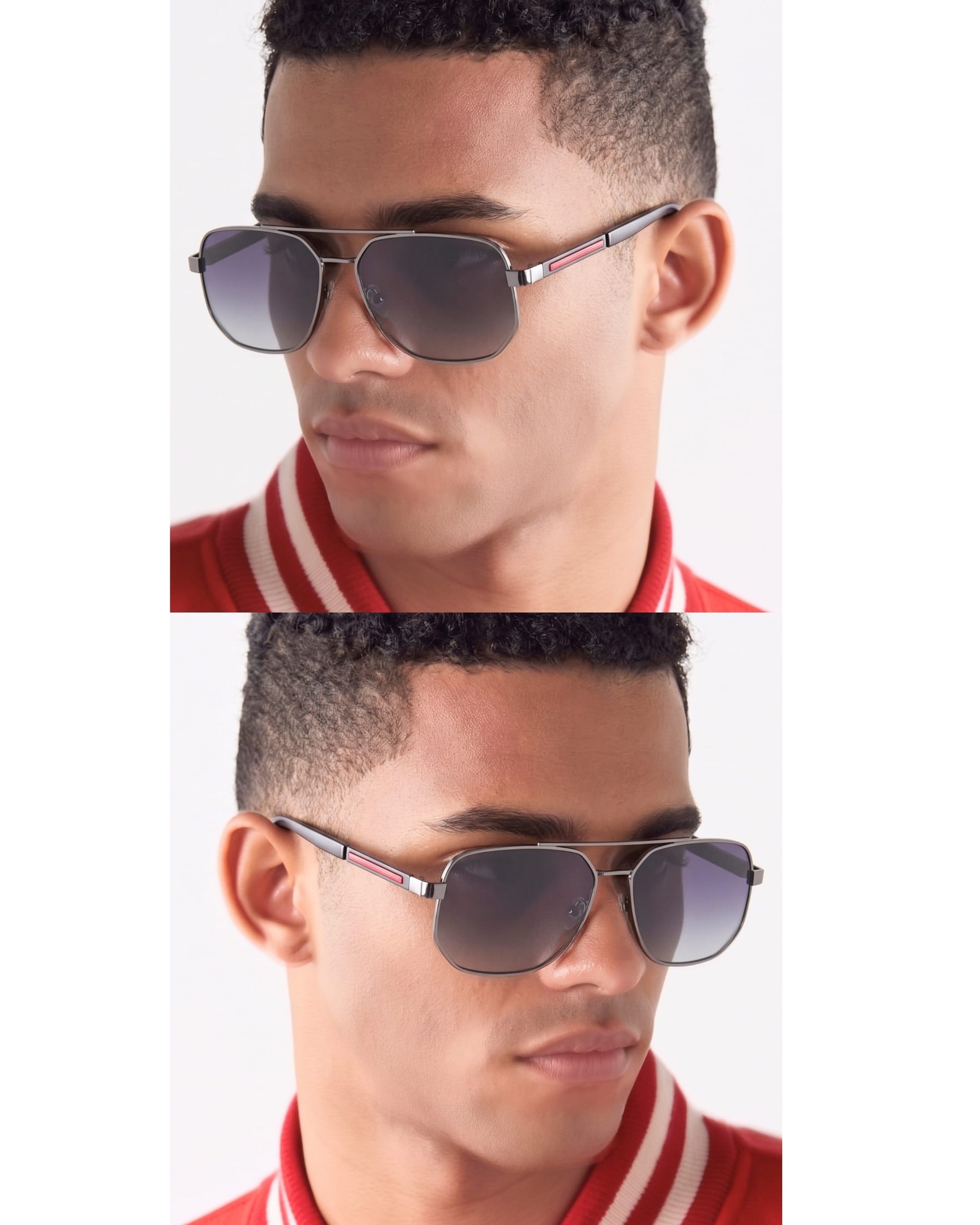 THE MEN THING Sunglasses Gradient Grey 2125 - PRISM NOIR - HD Polarised Sunglasses for Men - UV400 Protection, Stainless Steel Frame - Gradient Grey