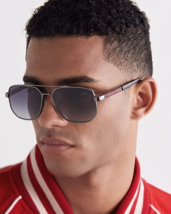 2125 - PRISM NOIR - HD Polarised Sunglasses for Men - UV400 Protection, Stainless Steel Frame - Gradient Grey