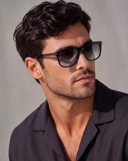 THE MEN THING Sunglasses Gradient Grey 2161 METRO CLASSIC -  Wayfarer Style - HD Polarised Sunglasses for Men - UV400 Protection, Stainless Steel Frame