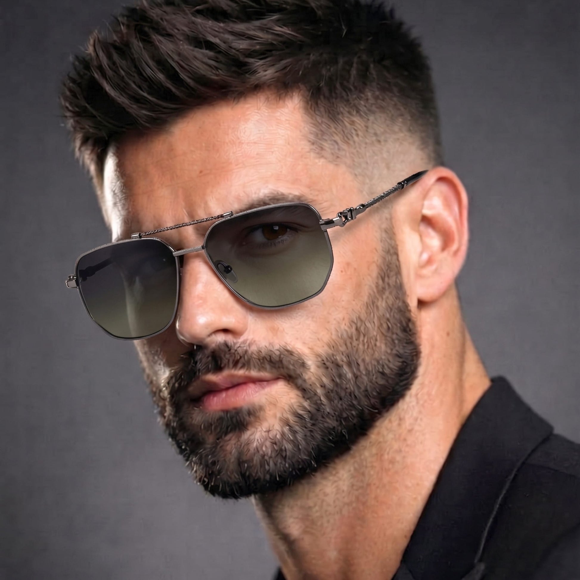 2163 ELITE VISION - Navigator Style - HD Polarised Sunglasses for Men - UV400 Protection, Stainless Steel Frame — Sunglasses for Men | THE MEN THING