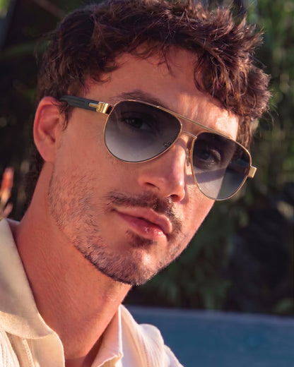 THE MEN THING Sunglasses Gradient Grey S15105 MIRAGE GLARE HD Polarized Sunglasses for Men - UV400 Protection, Stainless Steel Frame