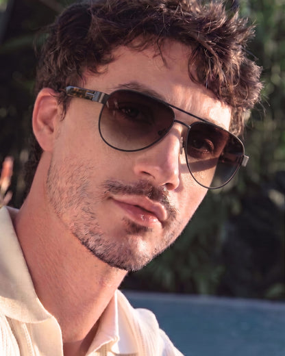 THE MEN THING Sunglasses Gradient Tea S15105 MIRAGE GLARE HD Polarized Sunglasses for Men - UV400 Protection, Stainless Steel Frame