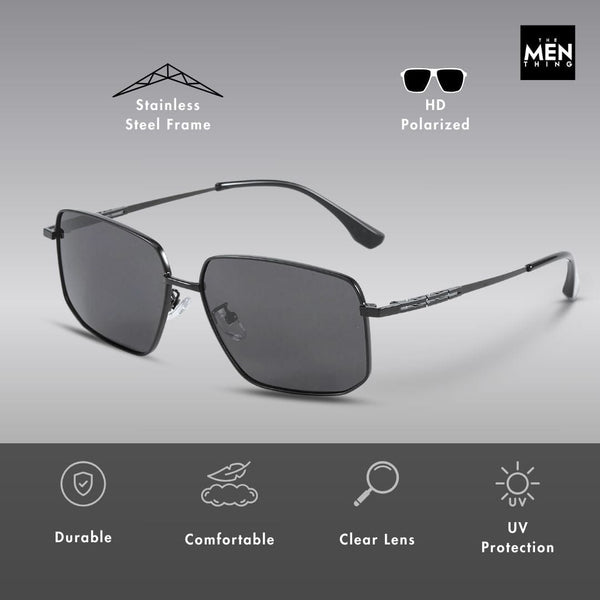 J3292 - OBLIVION SHADE - HD Polarised Sunglasses for Men - UV400 Protection, Stainless Steel Frame - Gradient Tinted