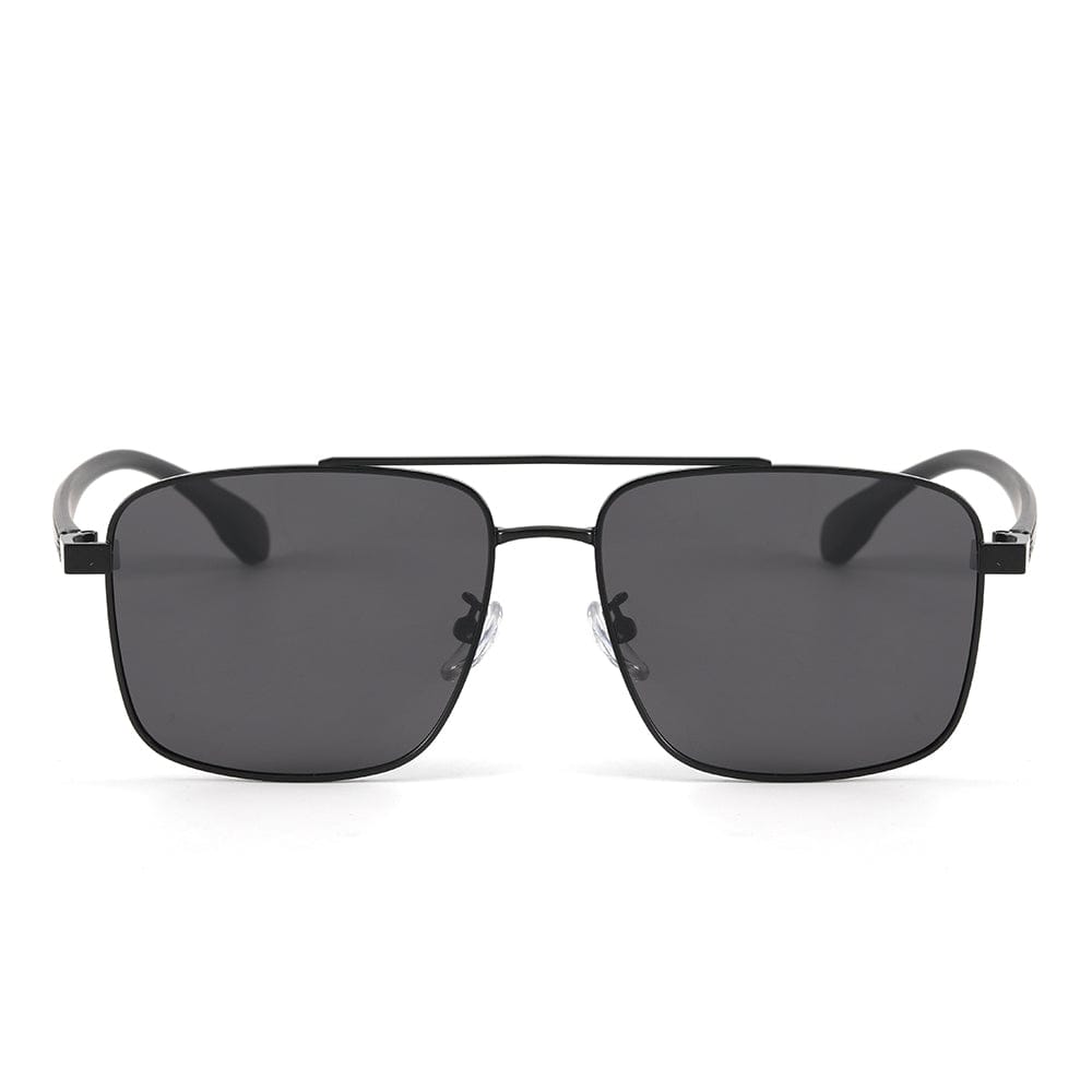 THE MEN THING Sunglasses J3293 - GLACIER LUXE - HD Polarised Sunglasses for Men - UV400 Protection, Stainless Steel Frame - Black Lenses