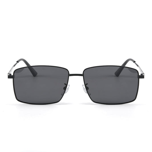 THE MEN THING Sunglasses J3298 - OBSIDIAN LUXE - HD Polarised Sunglasses for Men - UV400 Protection, Stainless Steel Frame - Black Grey Lenses