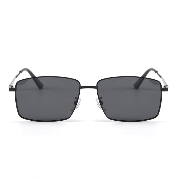 J3298 - OBSIDIAN LUXE - HD Polarised Sunglasses for Men - UV400 Protection, Stainless Steel Frame - Black Grey Lenses