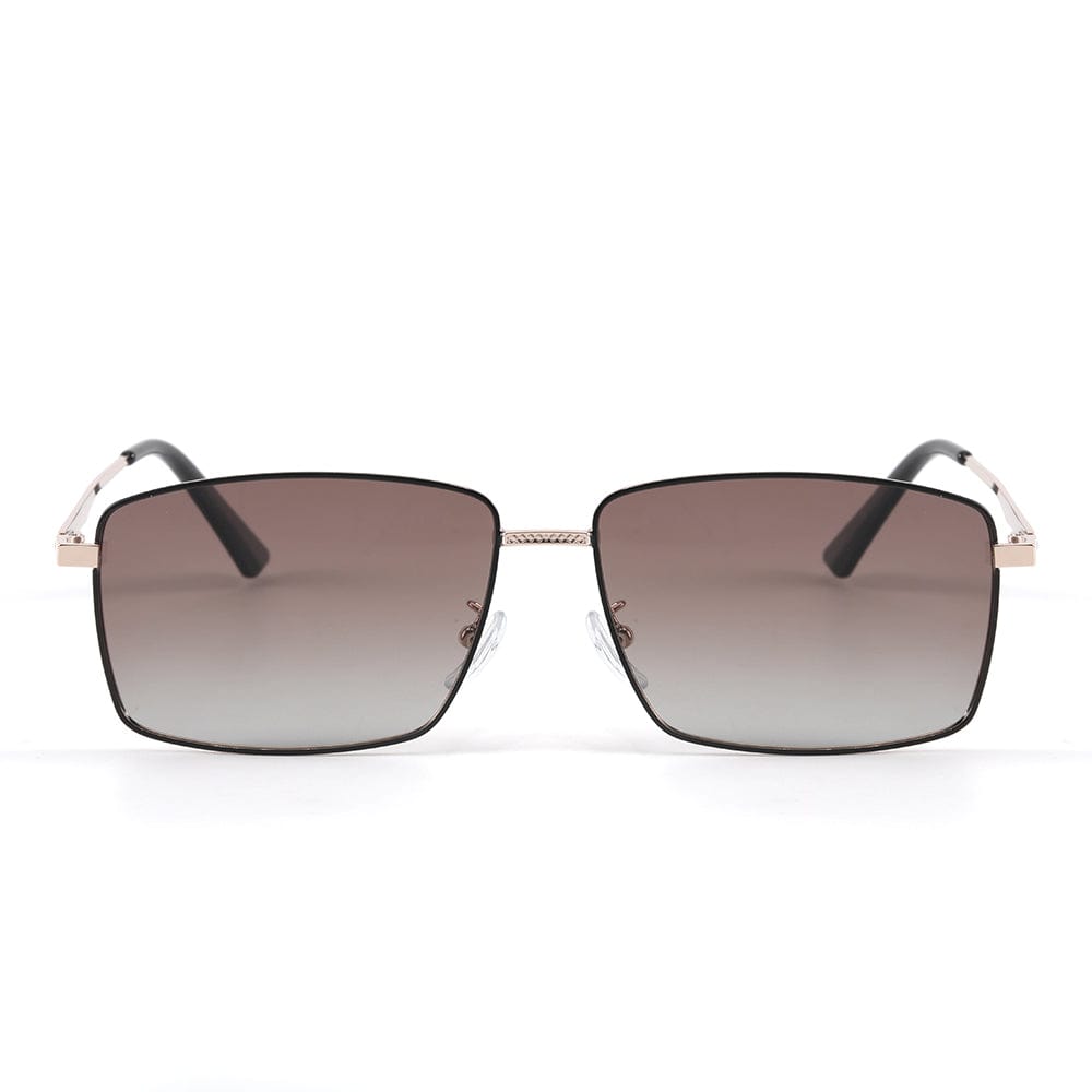 THE MEN THING Sunglasses J3298 - OBSIDIAN LUXE - HD Polarised Sunglasses for Men - UV400 Protection, Stainless Steel Frame - Gradient Brown Lenses