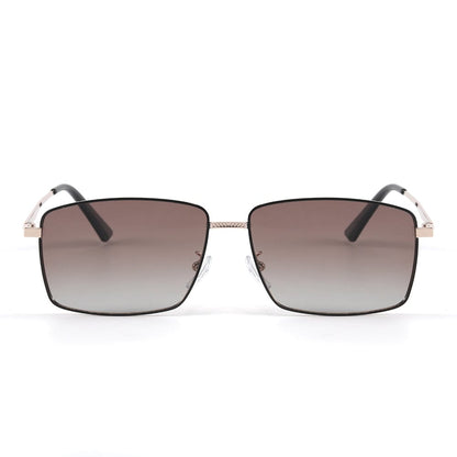 THE MEN THING Sunglasses J3298 - OBSIDIAN LUXE - HD Polarised Sunglasses for Men - UV400 Protection, Stainless Steel Frame - Gradient Brown Lenses