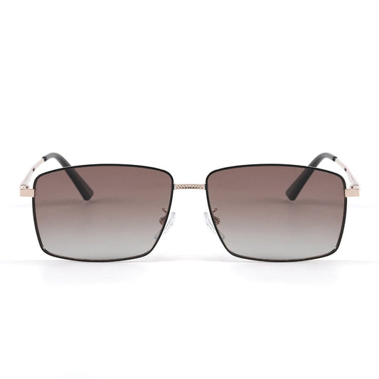 THE MEN THING Sunglasses J3298 - OBSIDIAN LUXE - HD Polarised Sunglasses for Men - UV400 Protection, Stainless Steel Frame - Gradient Brown Lenses