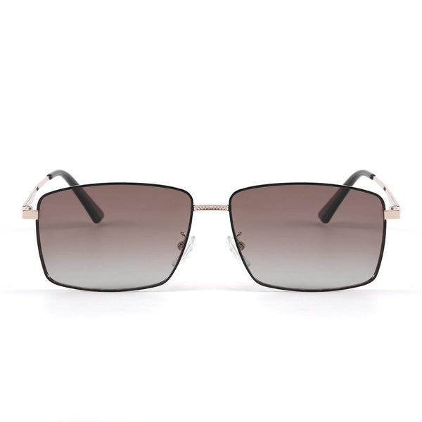 J3298 - OBSIDIAN LUXE - HD Polarised Sunglasses for Men - UV400 Protection, Stainless Steel Frame - Gradient Brown Lenses