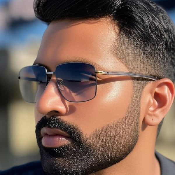 J3305 - PHANTOM SHADE - HD Polarised Sunglasses for Men - UV400 Protection, Stainless Steel Frame - Gradient Grey Lenses