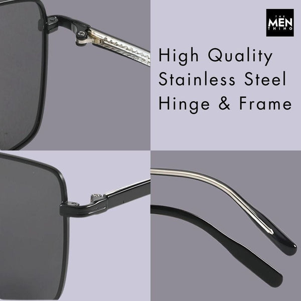 J3308 - SLEEK VANTAGE- HD Polarised Sunglasses for Men - UV400 Protection, Stainless Steel Frame - Black Lens