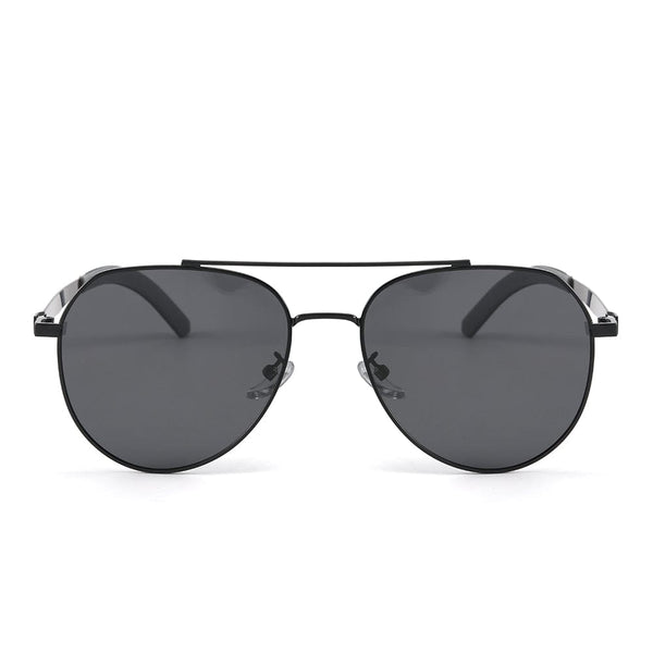 J3332 - MYSTIC ARC - HD Polarised Sunglasses for Men - UV400 Protection, Stainless Steel Frame - Black Lens