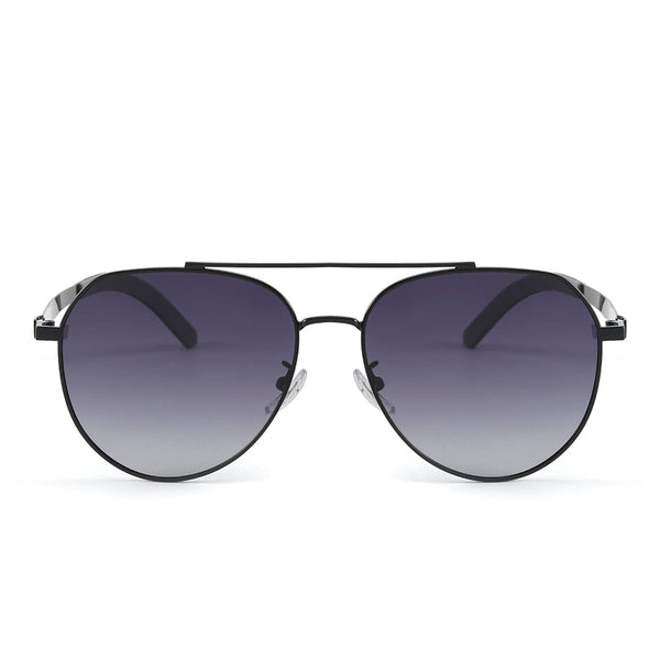 J3332 - MYSTIC ARC - HD Polarised Sunglasses for Men - UV400 Protection, Stainless Steel Frame - Gradient Grey Lens