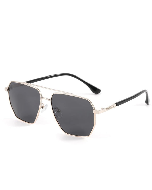 J3337- SPECTRA NOIR- HD Polarised Sunglasses for Men - UV400 Protection, Stainless Steel Frame - Light Gold Frame with Black Lens