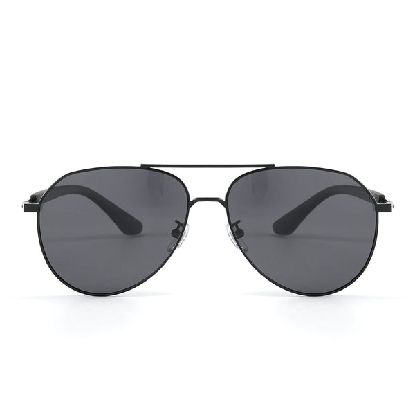 J3338 - SLATE SOAR - HD Polarised Sunglasses for Men - UV400 Protection, Stainless Steel Frame - Black Frame with Black Lens