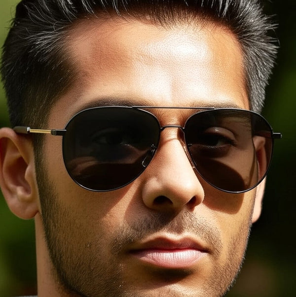 J3338 - SLATE SOAR - HD Polarised Sunglasses for Men - UV400 Protection, Stainless Steel Frame - Black Frame with Gradient Grey Lens