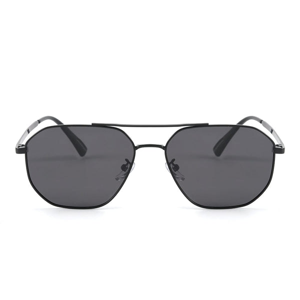 J3347 - AMBER LUXE - HD Polarised Sunglasses for Men - UV400 Protection, Stainless Steel Frame - Black Frame with Black Lens