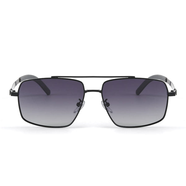 J3348 - VORTEX SHADE - HD Polarised Sunglasses for Men - UV400 Protection, Stainless Steel Frame - Black Frame with Gradient Lens