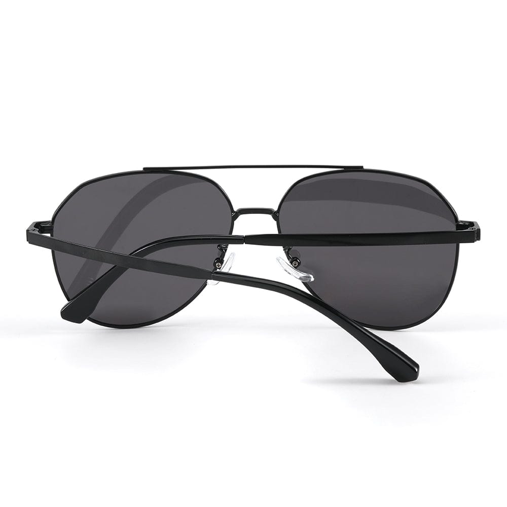 THE MEN THING Sunglasses J3352 - AETHER VISION - HD Polarised Sunglasses for Men - UV400 Protection, Stainless Steel Frame - Black Frame with Black Lens