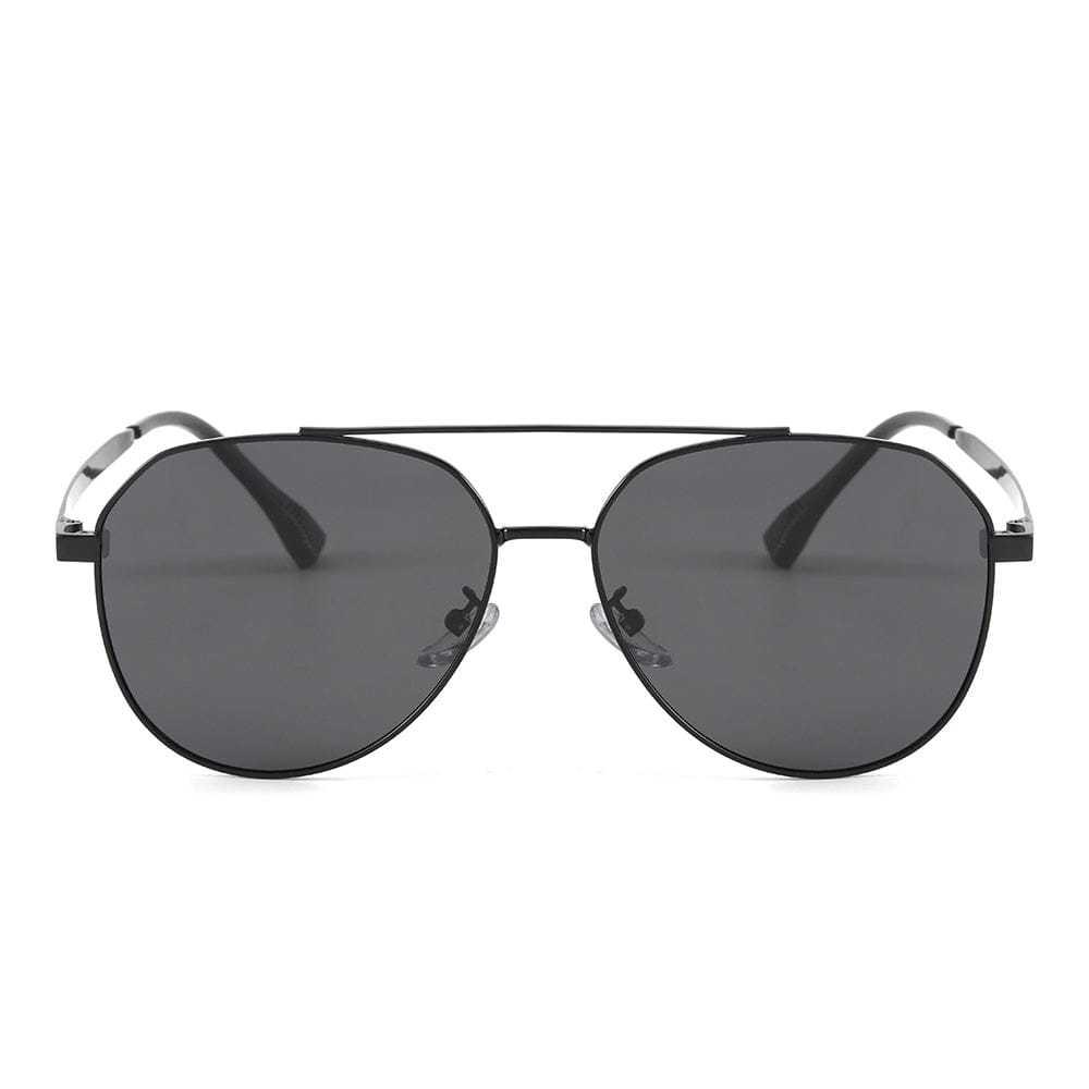 THE MEN THING Sunglasses J3352 - AETHER VISION - HD Polarised Sunglasses for Men - UV400 Protection, Stainless Steel Frame - Black Frame with Black Lens