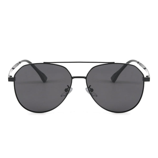 J3352 - AETHER VISION - HD Polarised Sunglasses for Men - UV400 Protection, Stainless Steel Frame - Black Frame with Black Lens