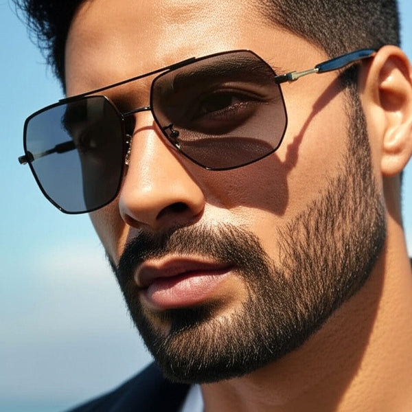 J3354 - NOVA SHADE - HD Polarised Sunglasses for Men - UV400 Protection, Stainless Steel Frame - Black Frame with Black Lens