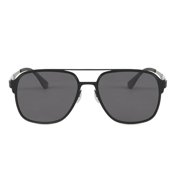 J3362 -JETSETTER VISION - HD Polarised Sunglasses for Men - UV400 Protection, Stainless Steel Frame - Black Frame with Black Lens