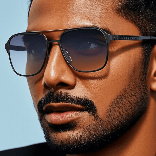 J3362 -JETSETTER VISION - HD Polarised Sunglasses for Men - UV400 Protection, Stainless Steel Frame - Black Frame with Gradient Grey Lens