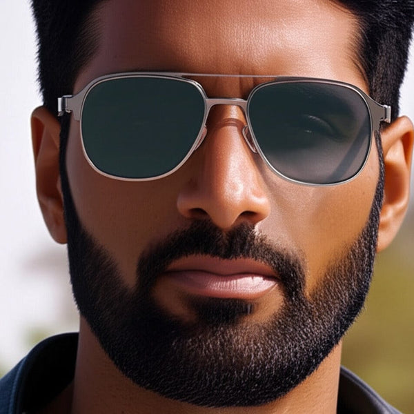 J3362 -JETSETTER VISION - HD Polarised Sunglasses for Men - UV400 Protection, Stainless Steel Frame - Gunmetal Frame with Black Grey Lens