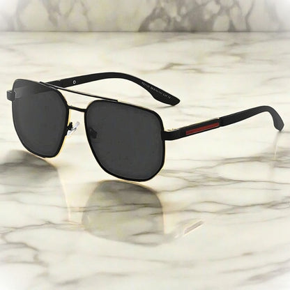 THE MEN THING Sunglasses Matte Black 2125 - PRISM NOIR - HD Polarised Sunglasses for Men - UV400 Protection, Stainless Steel Frame - Matte Black